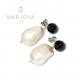 Orecchini in argento 925 con perle barocche e swarovski nero