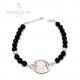 bracciale con cammeo in  argento 925 e onice,uomo,donna "gufo"