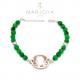 Bracciale con cammeo in argento 925 e quarzo verde,uomo,donna "ranocchio"