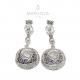 Orecchini pendenti in argento 925 con zirconi bianchi e viola