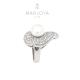 anello nuvola con perla in argento 925 rodiato con zirconi bianchi