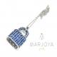 Collana con catenaccio pendente in argento 925 e zirconi blu