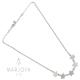 Collana con 5 stelle in argento 925 rodiato,donna