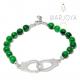 Bracciale manette con quarzo verde e argento 925 rodiato