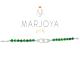 Bracciale manette con quarzo verde e argento 925 rodiato