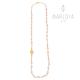Rosario in argento 925 dorato,collana girocollo con barilotti swarovski rosa
