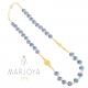 Rosario con swarovski multiriflesso blu in argento 925 dorato collana girocollo