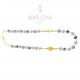 Rosario con swarovski glicine e lilla con riflessi blu in argento 925 dorato collana girocollo