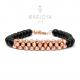 Bracciale in pietra lavica e spirale di ematite in argento 925 rosè