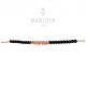 Bracciale in pietra lavica e spirale di ematite in argento 925 rosè