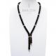 Collana in pietre dure saliscendi con onice ed ematite rosè
