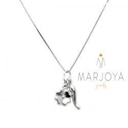 Collana cuore smaltato rosso Mamma con zirconi, Argento - Feelings Jewels