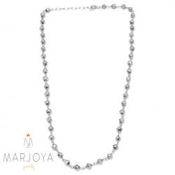 Collana girocollo stile rosario con swarovski grigio argento e argento 925