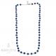 Collana girocollo stile rosario con swarovski blu metallizzato e argento 925