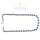 Collana girocollo stile rosario con swarovski blu metallizzato e argento 925