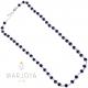 Collana girocollo stile rosario con swarovski blu notte e argento 925