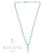 Collana stile rosario con swarovski verde acqua,cornetto e argento 925