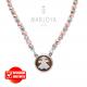 Collana con cammeo "bimba"in argento 925 ed ematite rosè