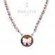 Collana con cammeo "Fiocco"in argento 925 ed ematite rosè