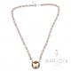 Collana con cammeo "Fiocco"in argento 925 ed ematite rosè