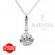 Collana lunga con charms e quarzo rosa e viola in argento 925,72 cm