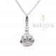 Collana lunga con charms e quarzo rosa e viola in argento 925,72 cm