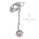 Collana lunga con charms e quarzo rosa e viola in argento 925,72 cm