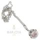 Collana lunga con charms e quarzo rosa e viola in argento 925,72 cm