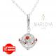 Collana lunga con charms e quarzo rosso in argento 925,80 cm