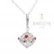 Collana lunga con charms e quarzo rosso in argento 925,80 cm