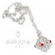 Collana lunga con charms e quarzo rosso in argento 925,80 cm