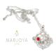 Collana lunga con charms e quarzi multicolor in argento 925,100 cm