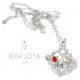 Collana lunga con charms e quarzi multicolor in argento 925,100 cm