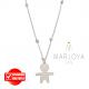 Collana con bimbo in argento 925 ed ematite,regolabile