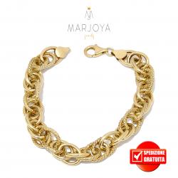 Bracciale maglia ovale 3+3 in argento 925 dorato