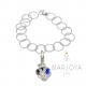 Bracciale charms multicolor con maglia martellata in argento 925