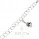 Bracciale charms multicolor con maglia martellata in argento 925