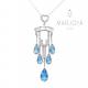 Collana con pendente princess e zirconi bianchi e azzurri in argento 925