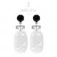 Orecchini fiore inciso con agata bianca e onice in argento 925