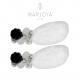 Orecchini fiore inciso con agata bianca e onice in argento 925