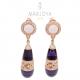 Orecchini pendoli in argento 925 rosè con quarzo rosa e viola