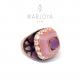 Anello ponte in quarzo viola rosa e zirconi in argento 925 rosè