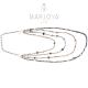 Collana in ematite nera, oro, rose e argento 925, lunga a scalare