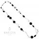 Collana stile chanel lunga con onice e agata bianca in argento 925