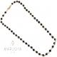 Collana girocollo stile rosario con swarovski neri e argento rosè