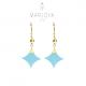 Orecchini con stella di turchese, ematite gold e argento dorato, pendenti